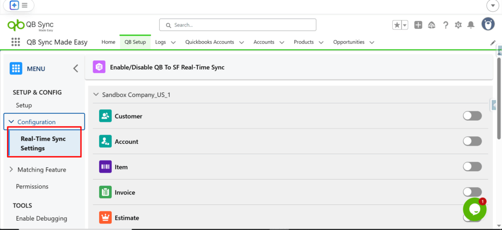 Enable Real-Time Sync