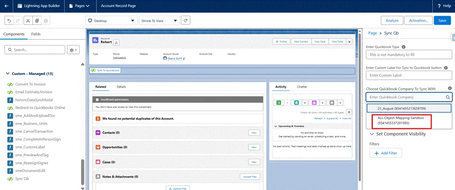 QuickBooks company to connect